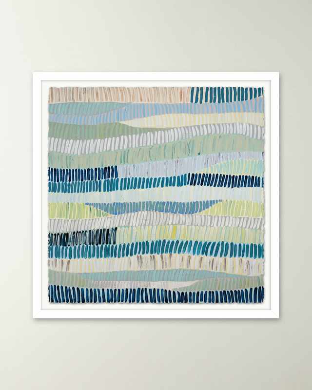 "Blue Fence 1" Framed Giclee by H. Scott